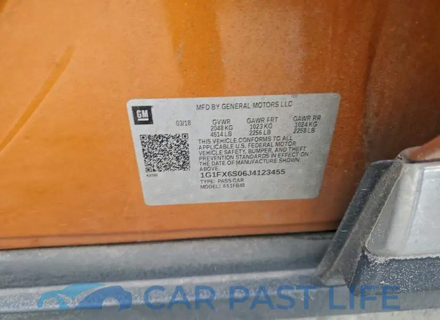 1G1FX6S06J4123455# 12