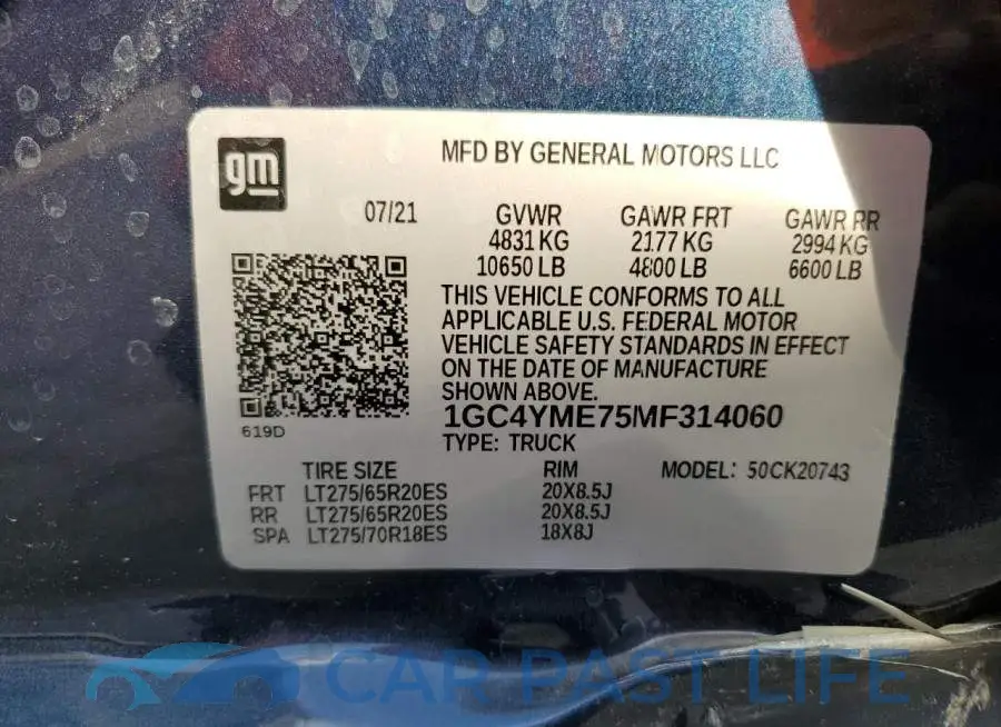 1GC4YME75MF314060# 12