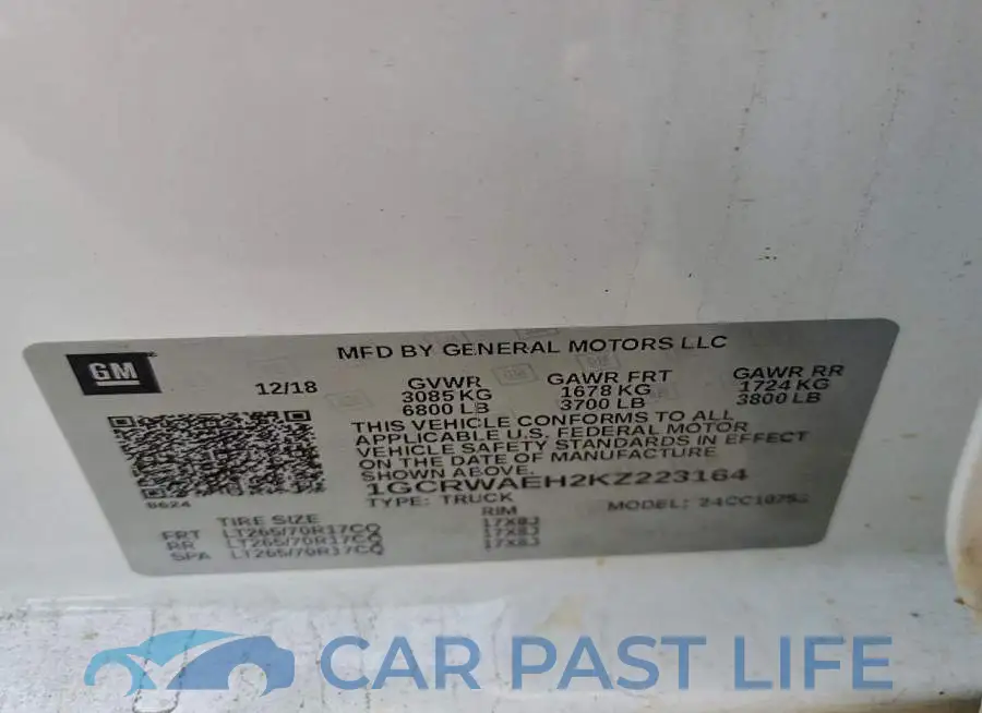1GCRWAEH2KZ223164# 13