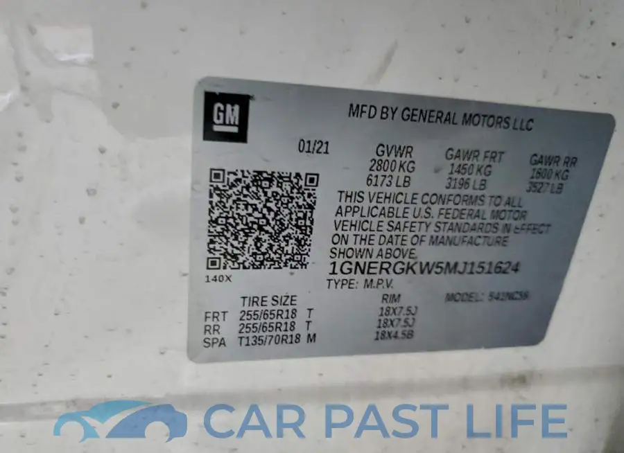 1GNERGKW5MJ151624# 12