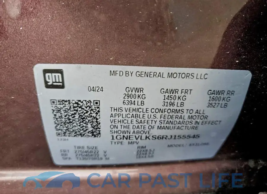1GNEVLKS6RJ155545# 13