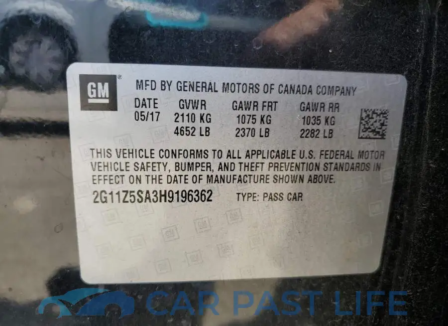 2G11Z5SA3H9196362# 12