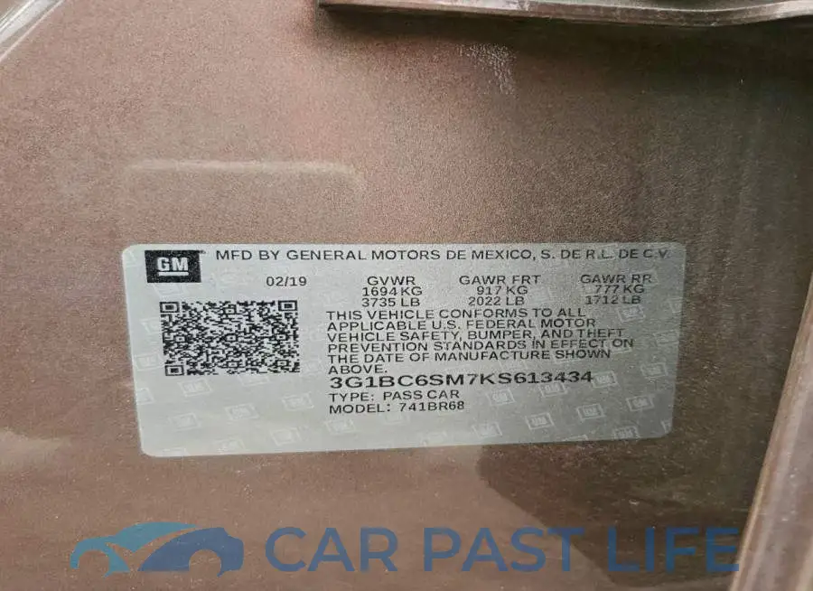 3G1BC6SM7KS613434# 12