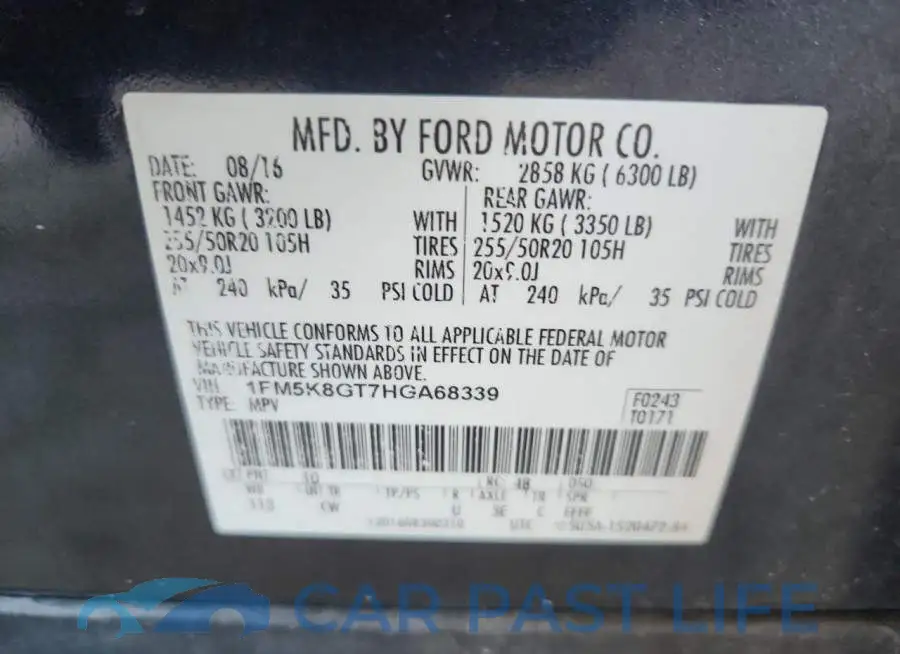 1FM5K8GT7HGA68339# 13