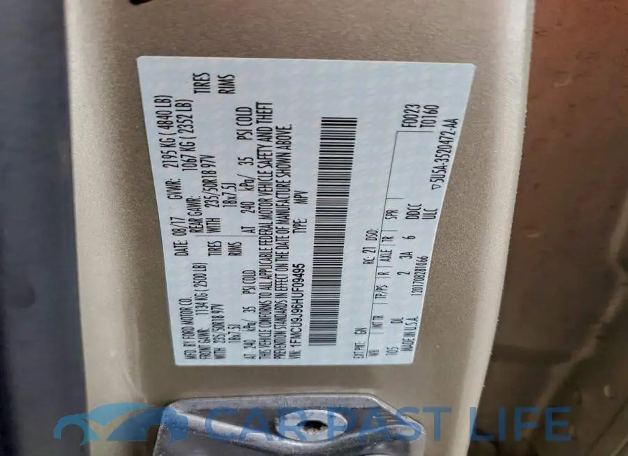 1FMCU9J96HUF09495# 13
