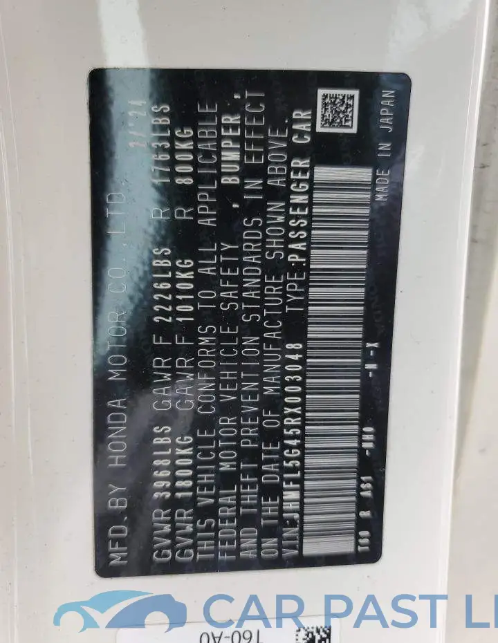 JHMFL5G45RX003048# 12