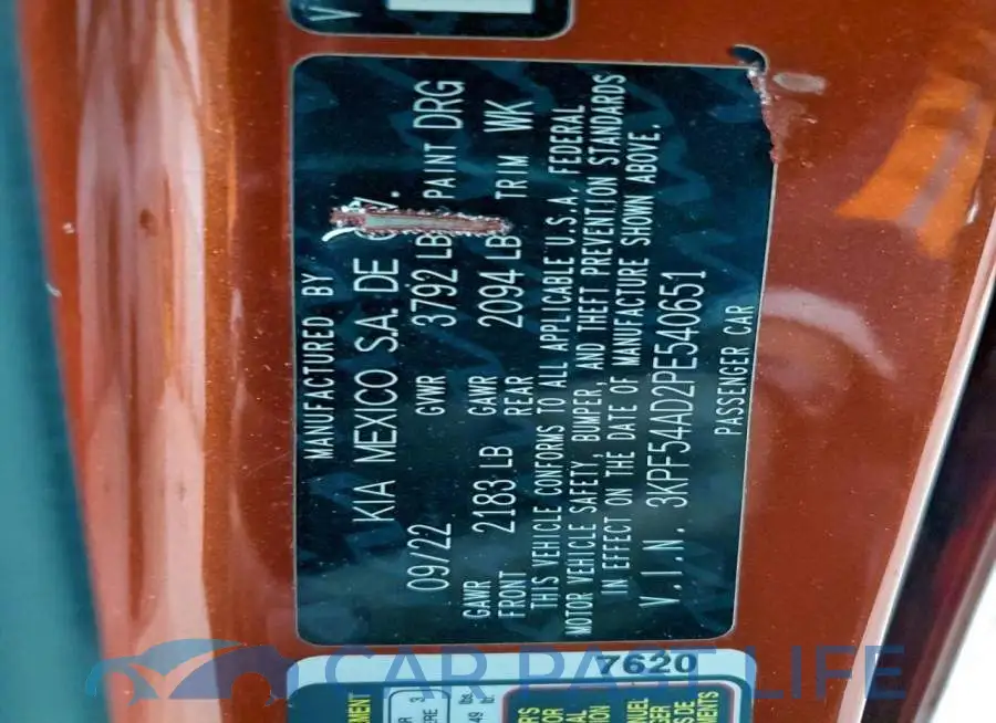 3KPF54AD2PE540651# 13