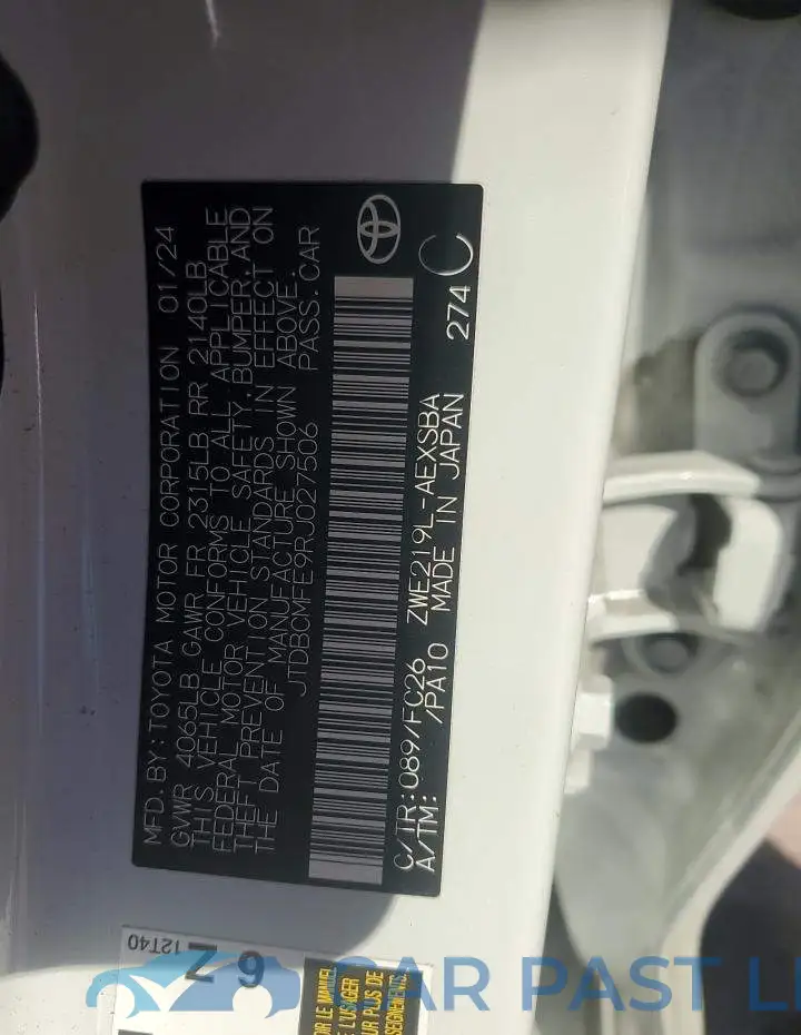 JTDBCMFE9RJ027506# 13