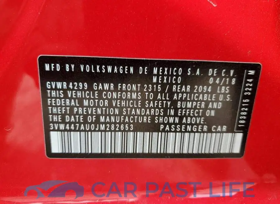 3VW447AU0JM282653# 12