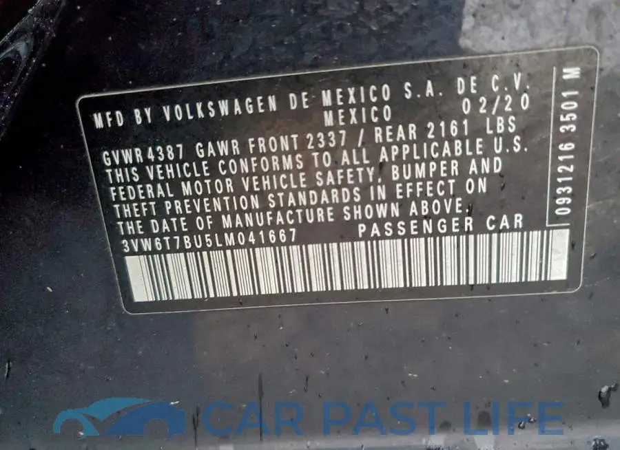 3VW6T7BU5LM041667# 12