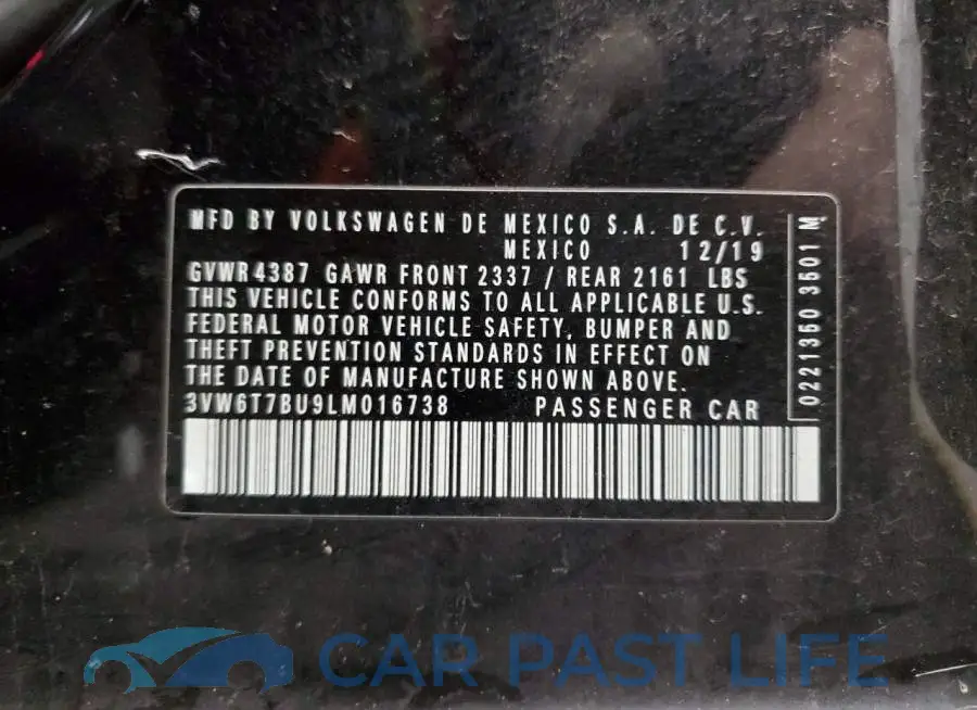 3VW6T7BU9LM016738# 12