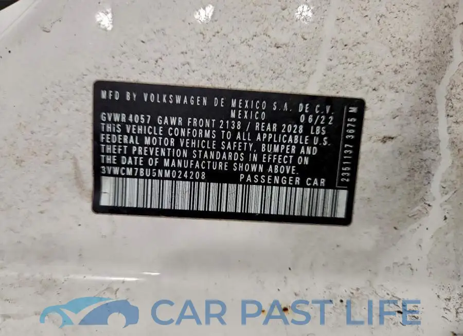 3VWCM7BU5NM024208# 12