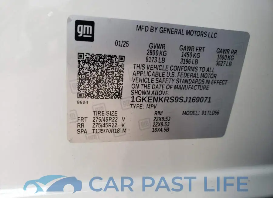 1GKENKRS9SJ169071# 12