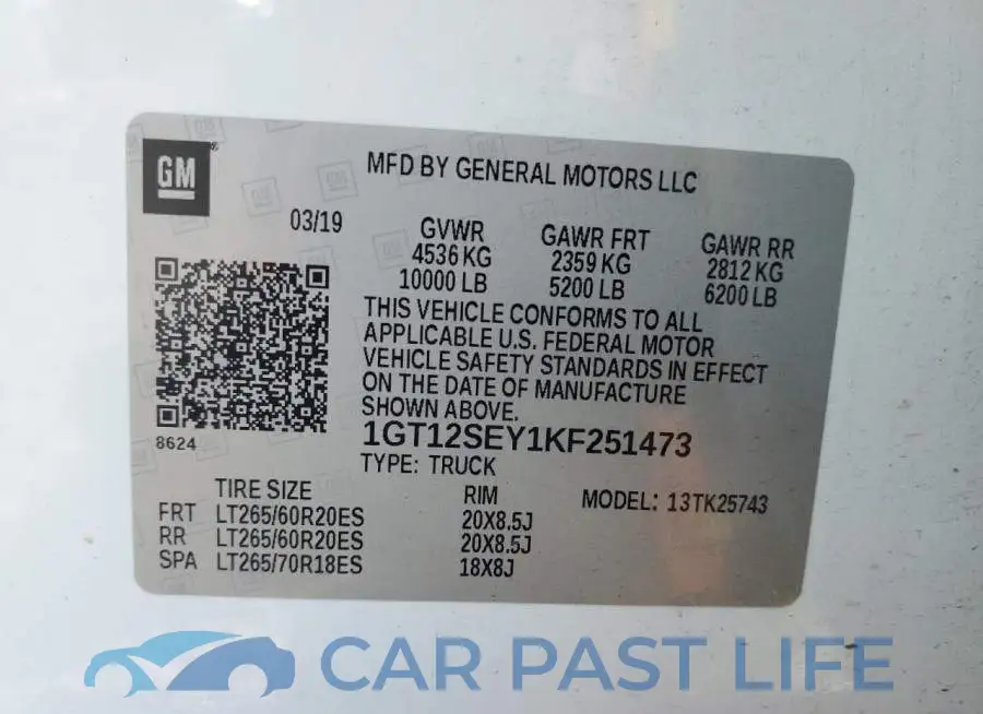 1GT12SEY1KF251473# 12