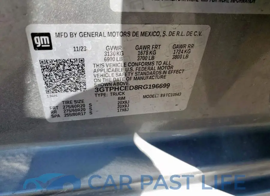 3GTPHCED8RG196699# 12