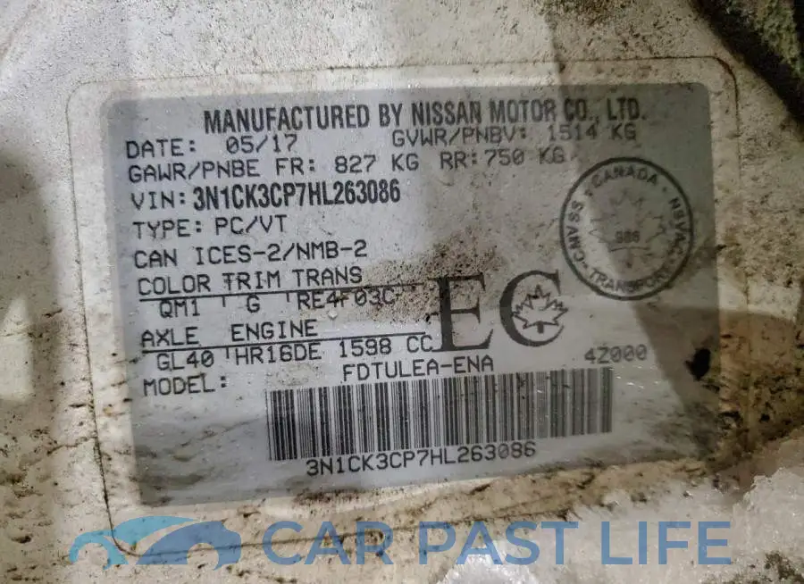 3N1CK3CP7HL263086# 12