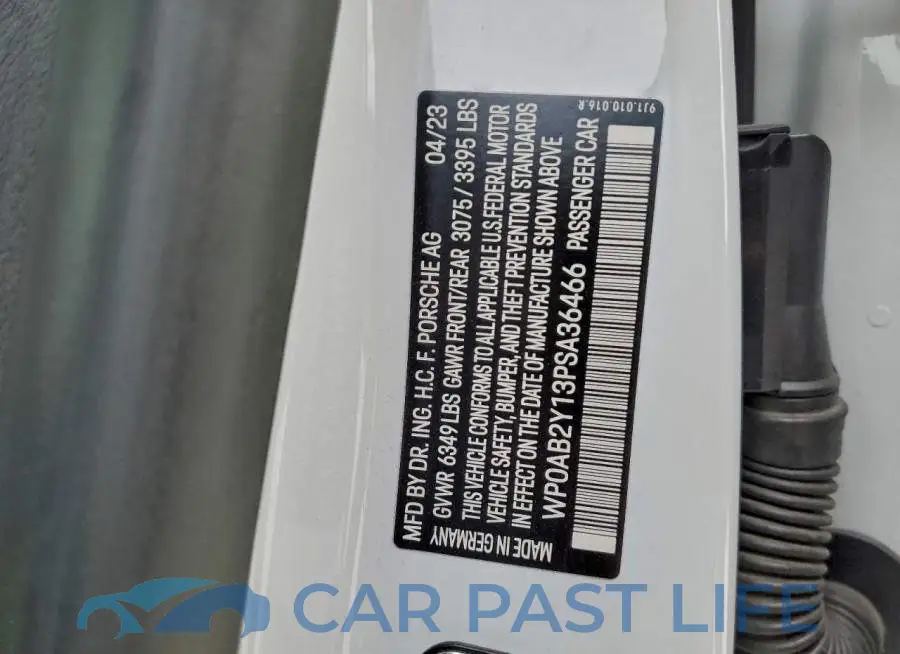WP0AB2Y13PSA36466# 12