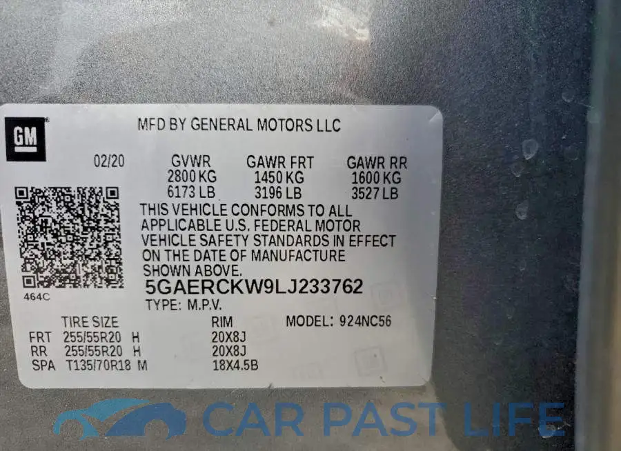 5GAERCKW9LJ233762# 11