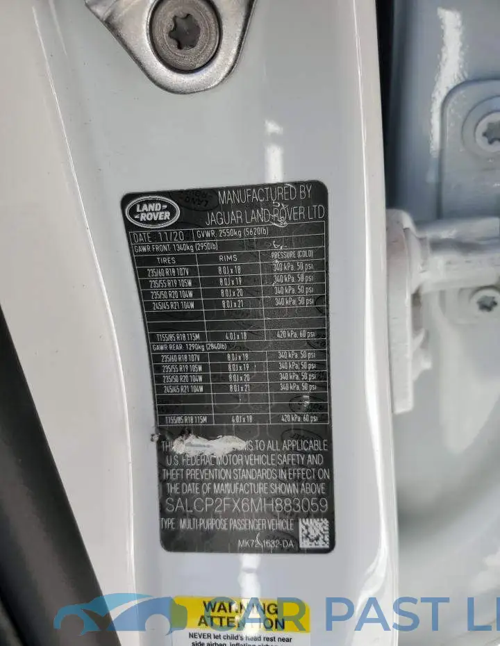 SALCP2FX6MH883059# 12