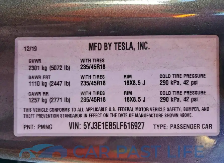 5YJ3E1EB5LF616927# 13
