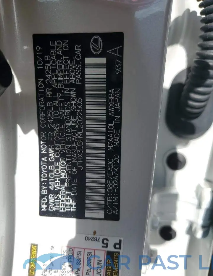 JTHX3JBH9L2022505# 12