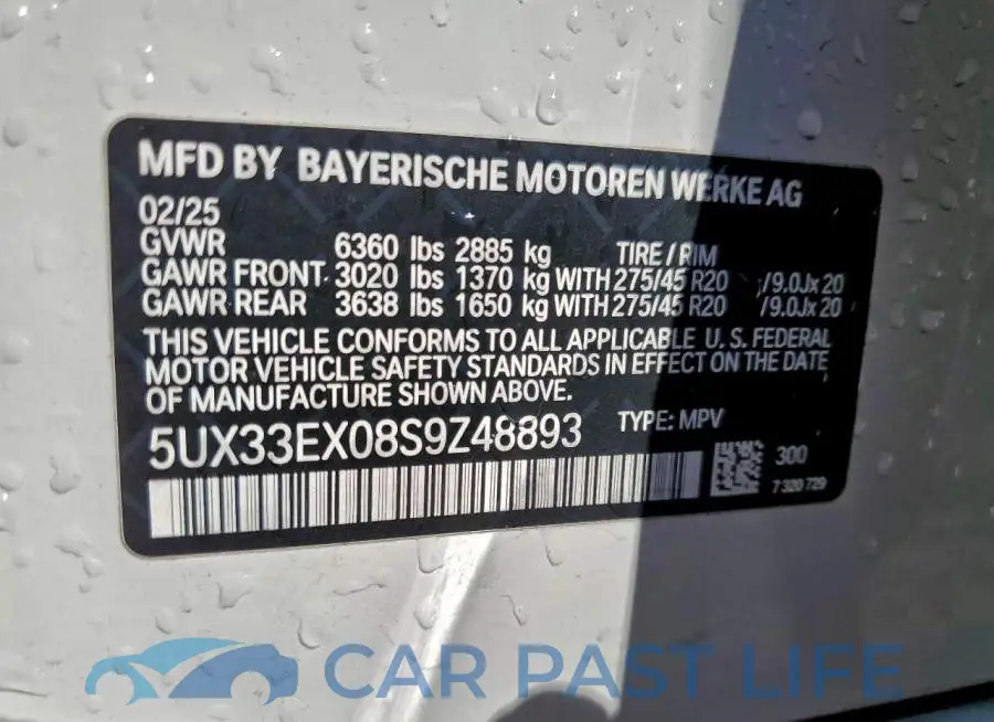 5UX33EX08S9Z48893# 12