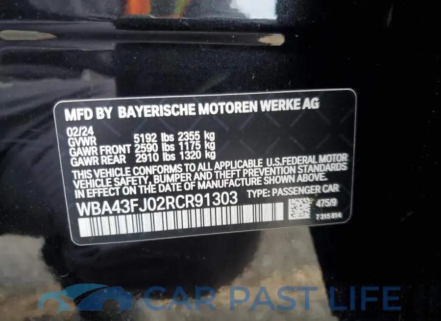 WBA43FJ02RCR91303# 12