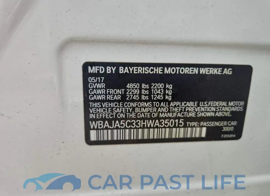 WBAJA5C33HWA35015# 12