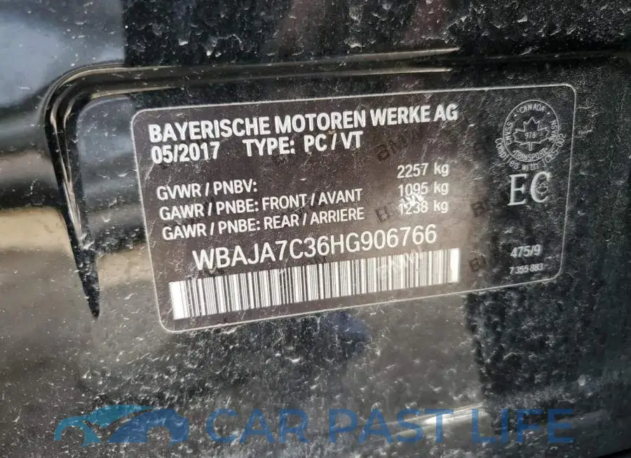 WBAJA7C36HG906766# 12