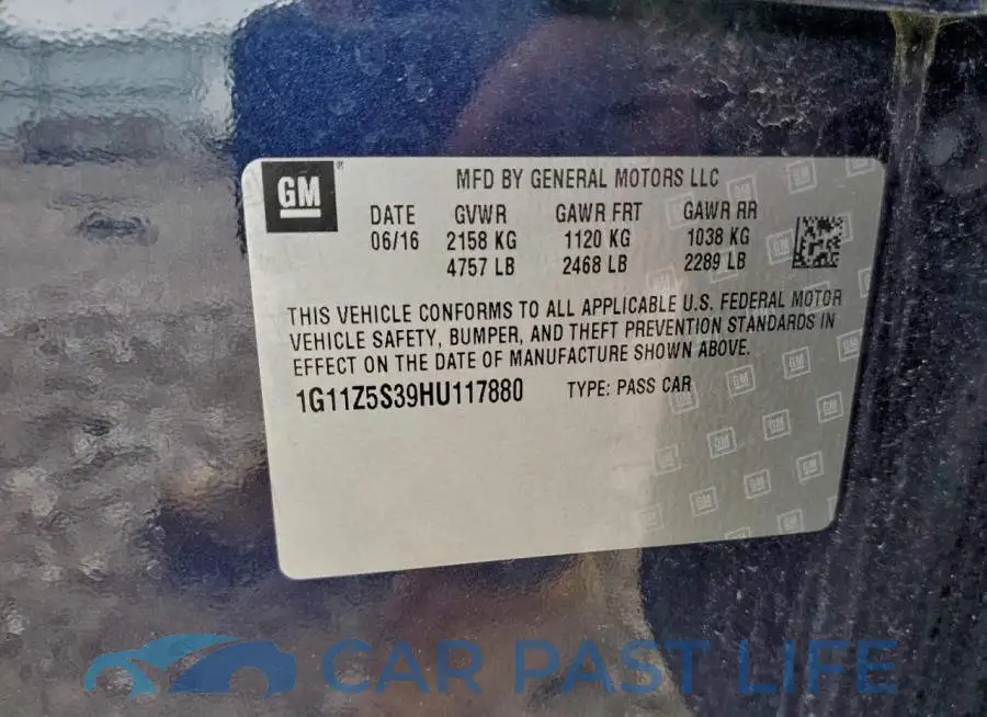 1G11Z5S39HU117880# 12