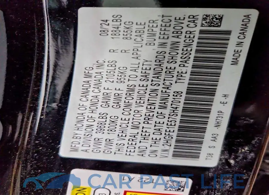 2HGFE1E57SH470158# 12