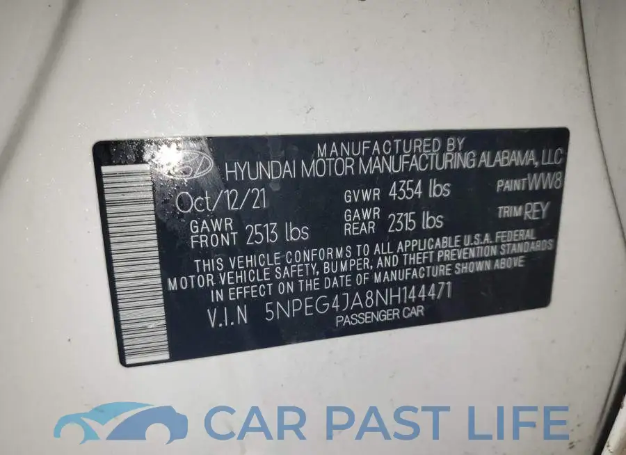 5NPEG4JA8NH144471# 12