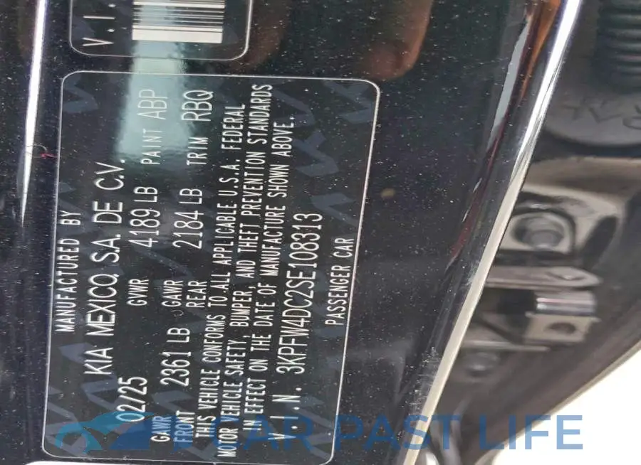 3KPFW4DC2SE108313# 12