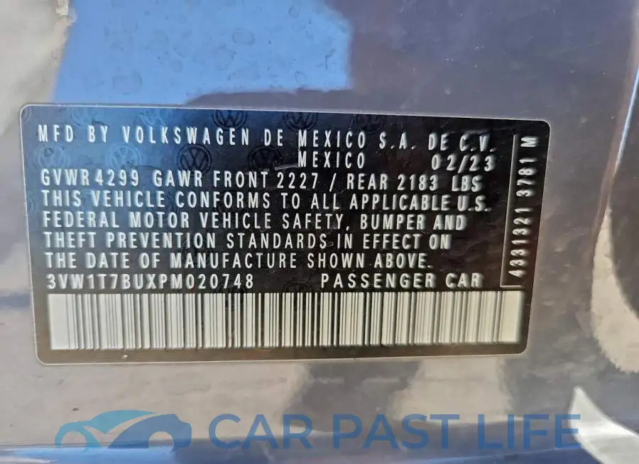 3VW1T7BUXPM020748# 13