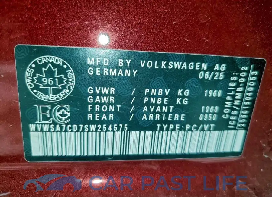 WVWSA7CD7SW254575# 12