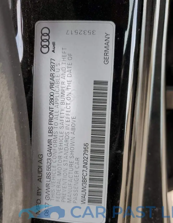 WAUW3BFC7JN027955# 13