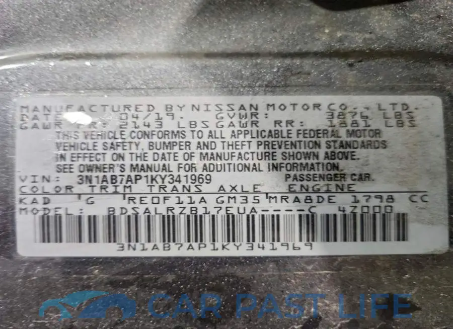 3N1AB7AP1KY341969# 13