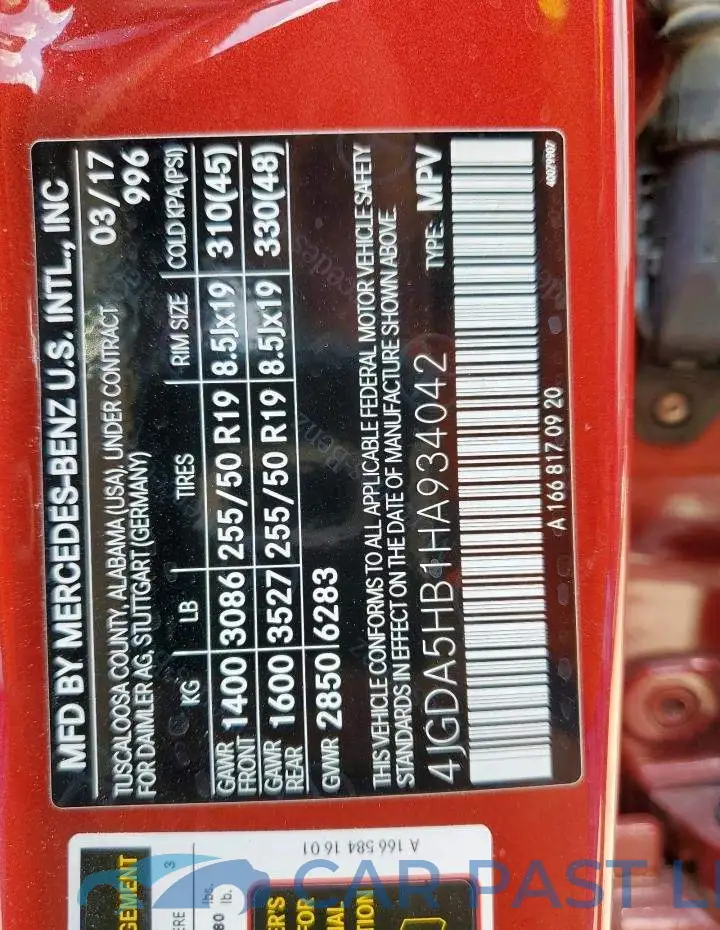 4JGDA5HB1HA934042# 13