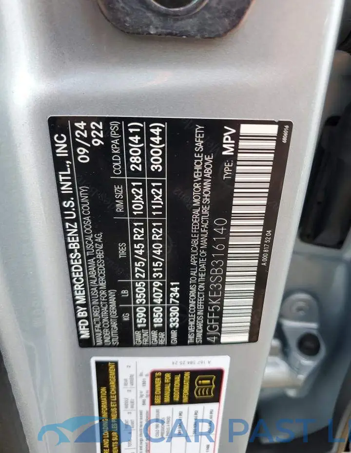 4JGFF5KE3SB316140# 13