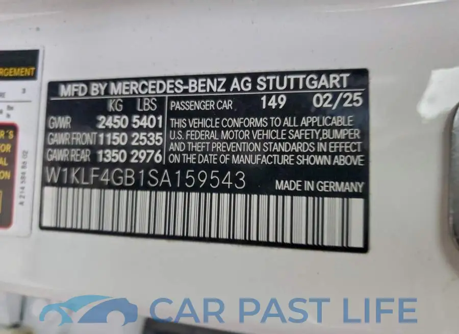 W1KLF4GB1SA159543# 13