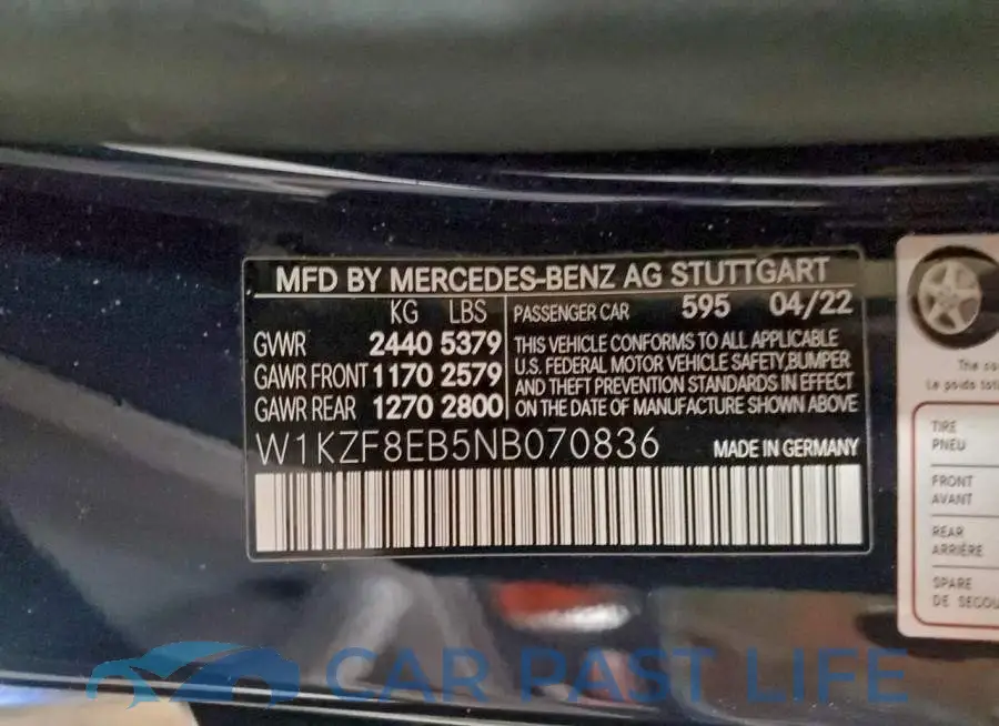 W1KZF8EB5NB070836# 12