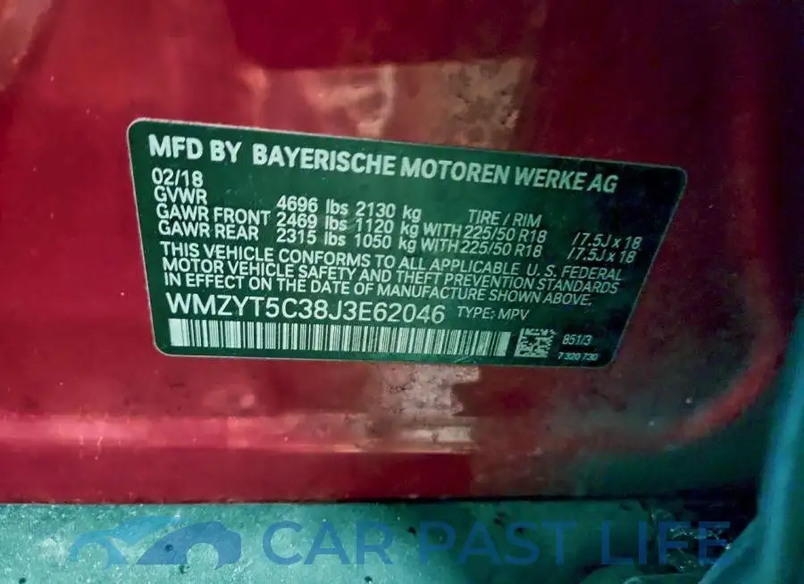 WMZYT5C38J3E62046# 12