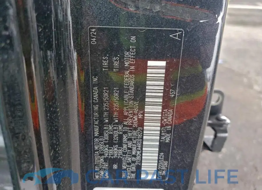 2T2BCMEA4RC018279# 13