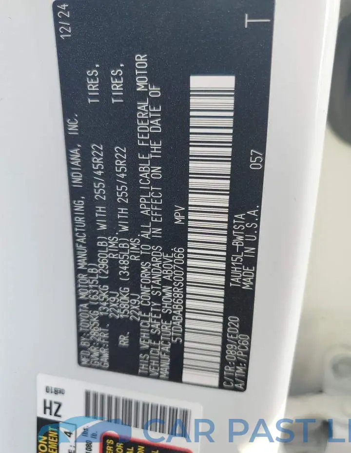 5TDABAB68RS007066# 13
