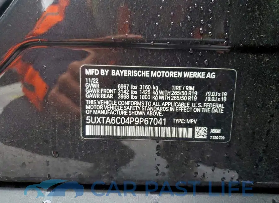 5UXTA6C04P9P67041# 13