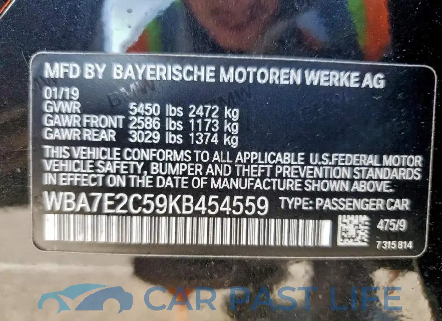 WBA7E2C59KB454559# 12