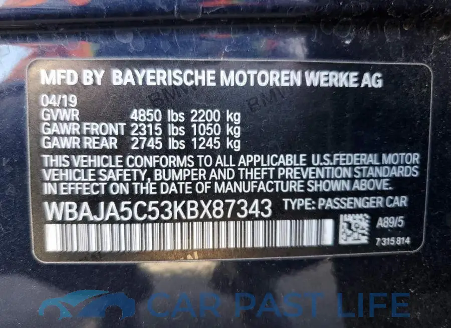 WBAJA5C53KBX87343# 12