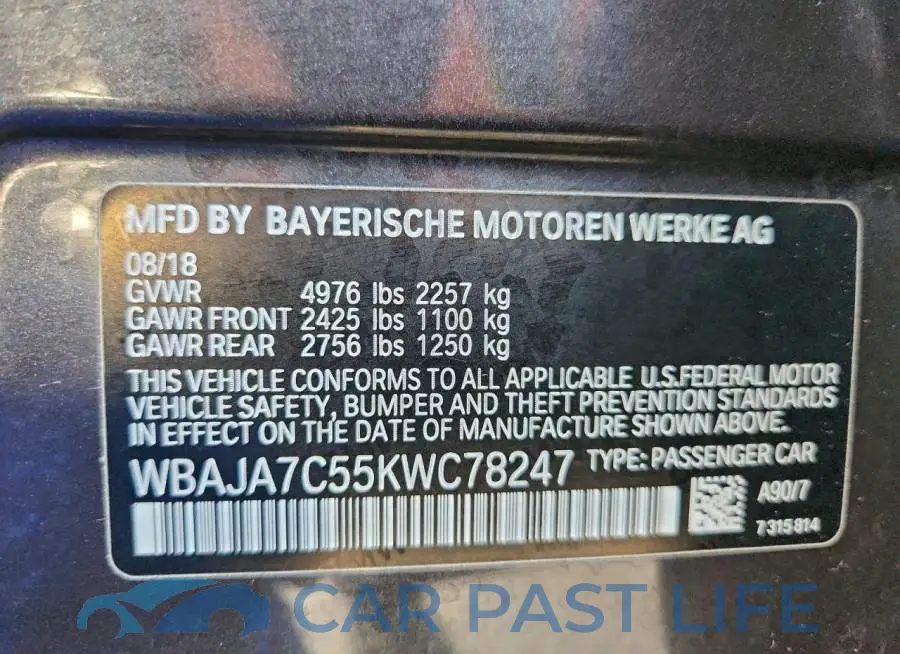 WBAJA7C55KWC78247# 12