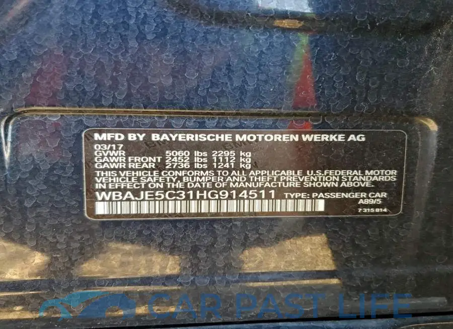 WBAJE5C31HG914511# 12
