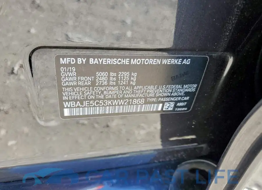 WBAJE5C53KWW21868# 12